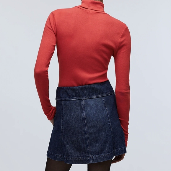 MADEWELL DENIM FOLDOVER-WAIST MINI SKIRT - Picture 2 of 4